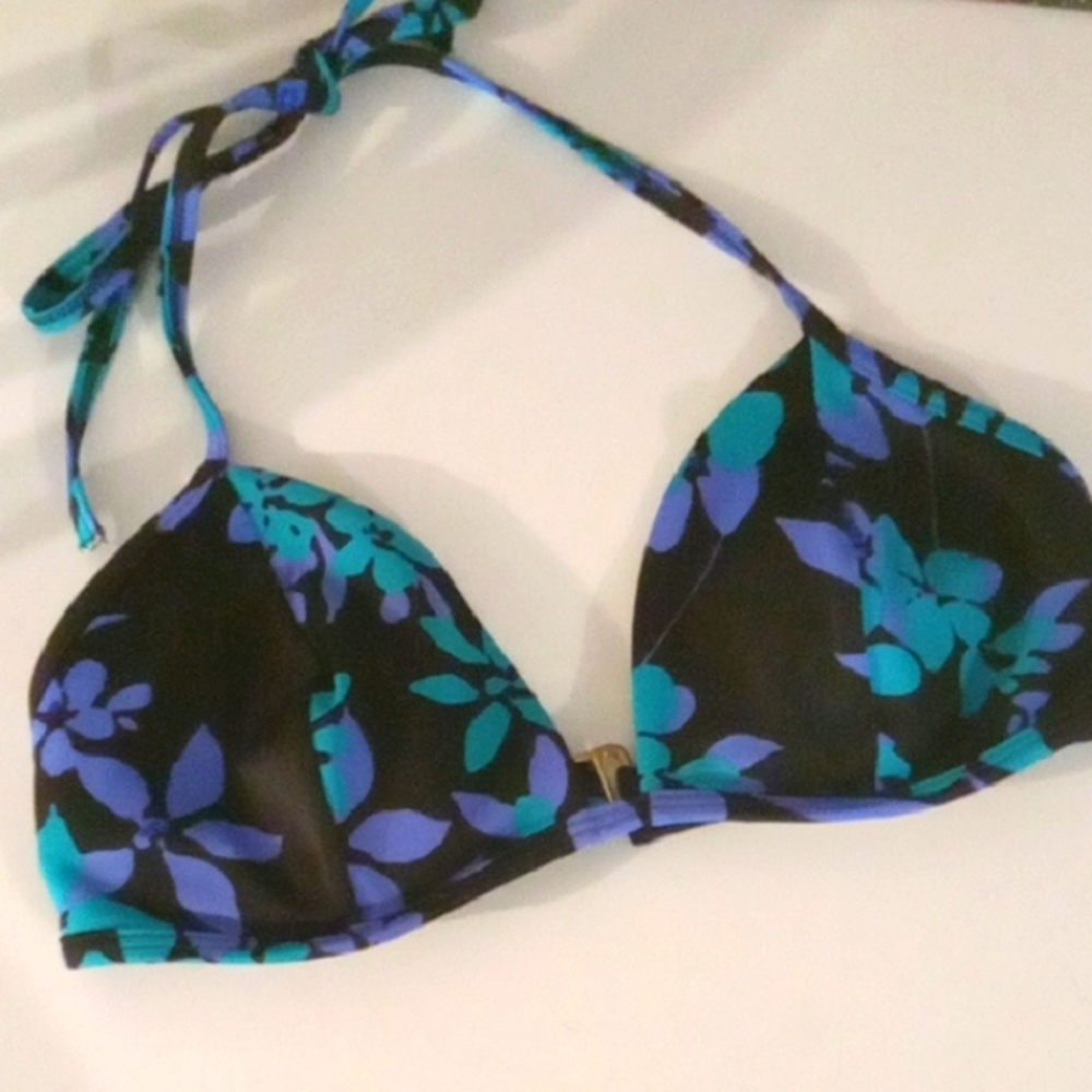 Victoria's Secret Black and Blue One Piece Swimwear